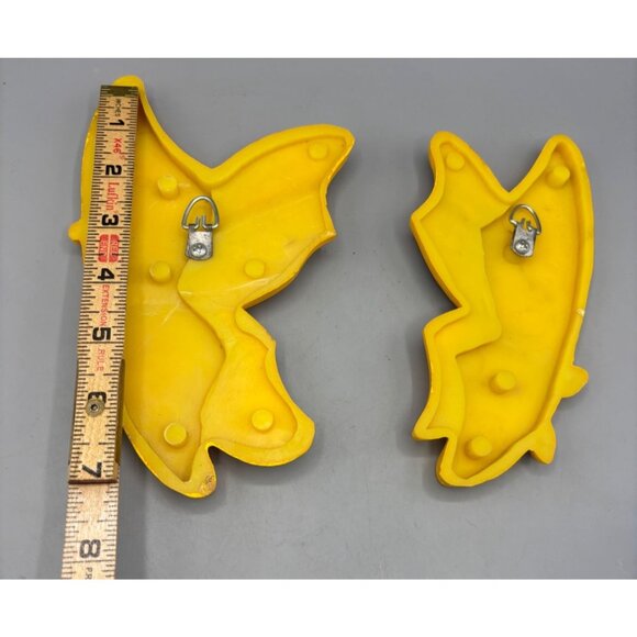 Vtg Statuary Yellow Orange Butterfly Wall Decor Set Of 2 - Picture 4 of 4